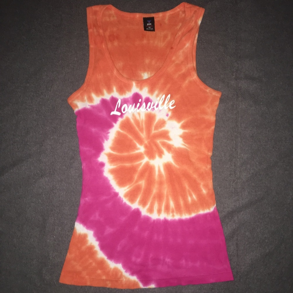 Tie Dye Orange Pink Tank Top Racerback Women’s M